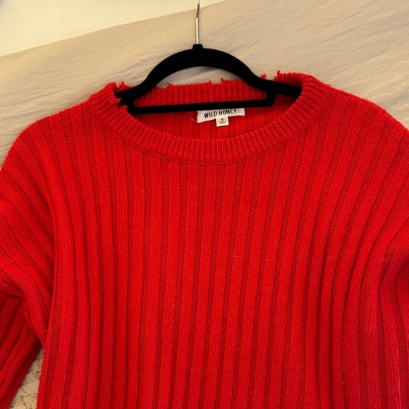 Wild Honey Vibrant Red Ribbed Sweater - Picture 5 of 6